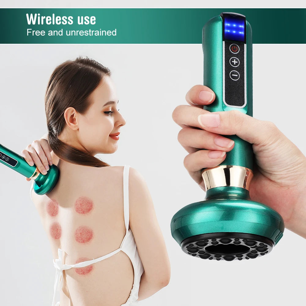 🔥Hot Sale - Electric Cupping Massager Vacuum Suction Cup GuaSha Anti Cellulite Beauty Health Scraping Infrared Heat Slimming Gua Sha Massage