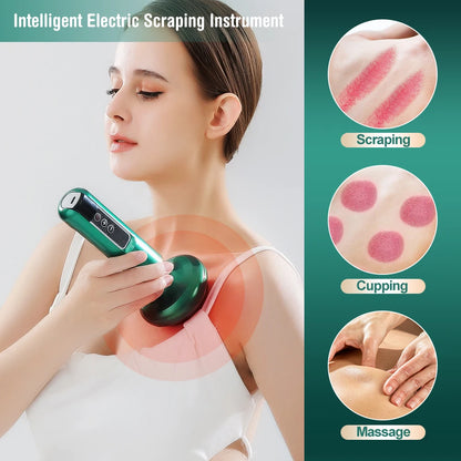 🔥Hot Sale - Electric Cupping Massager Vacuum Suction Cup GuaSha Anti Cellulite Beauty Health Scraping Infrared Heat Slimming Gua Sha Massage